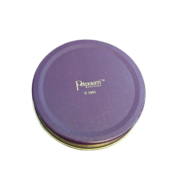 Vintage Potpourri Designs Pansy Tin 2 wick candle Floral Scent 1991 New - Picture 4 of 10